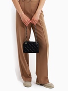 Сумка-клатч на молнии, на длинной цепочке, со стёжкой, чёрная - Фото 7