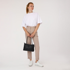 Сумка-шопер женская на молнии, размер 29×8×20 см, чёрная - Фото 11