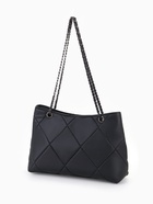 Сумка-шопер женская на молнии, размер 29×8×20 см, чёрная - Фото 3