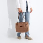 Сумка-тоут на молнии, цвет светло-коричневый - фото 805662321 Сумка-тоут на молнии, цвет светло-коричневый - фото 805662321