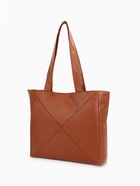 Сумка-шопер женская на молнии, размер 39×9×30 см, однотонная, рыжая - Фото 5