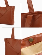 Сумка-шопер женская на молнии, размер 39×9×30 см, однотонная, рыжая - Фото 3