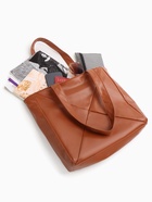 Сумка-шопер женская на молнии, размер 39×9×30 см, однотонная, рыжая - Фото 8