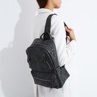 Рюкзак женский из искусственной кожи на молнии, 3 кармана, цвет серый - фото 22352777