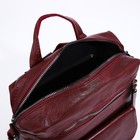 Рюкзак женский из искусственной кожи на молнии, 2 кармана, цвет бордовый - Фото 6