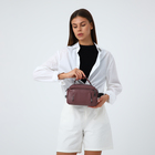 Сумка женская саквояж на молнии, 23×10×15 см, розовая - Фото 2