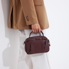 Сумка женская саквояж на молнии, 23×10×15 см, розовая - Фото 12