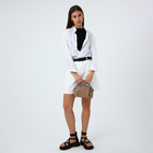 Сумка женская саквояж на молнии, 23×10×15 см, бежевая - Фото 2