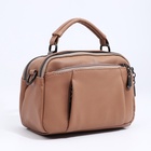 Сумка женская саквояж на молнии, 23×10×15 см, бежевая - Фото 6