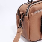 Сумка женская саквояж на молнии, 23×10×15 см, бежевая - Фото 7