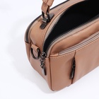 Сумка женская саквояж на молнии, 23×10×15 см, бежевая - Фото 9