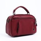 Сумка женская саквояж на молнии, 23×10×15 см, бордовая - Фото 5