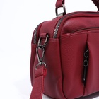 Сумка женская саквояж на молнии, 23×10×15 см, бордовая - Фото 6