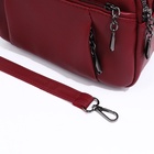Сумка женская саквояж на молнии, 23×10×15 см, бордовая - Фото 7