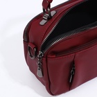Сумка женская саквояж на молнии, 23×10×15 см, бордовая - Фото 9