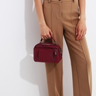 Сумка женская саквояж на молнии, 23×10×15 см, бордовая - Фото 11