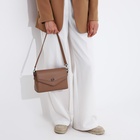 Сумка женская мессенджер на магните, 24×10×15 см, бежевая - Фото 11