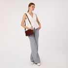 Сумка женская мессенджер на магните, 24×10×15 см, бордовая - Фото 10