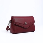 Сумка женская мессенджер на магните, 24×10×15 см, бордовая - Фото 5