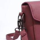 Сумка женская мессенджер на магните, 24×10×15 см, однотонная, розовая - Фото 5