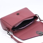 Сумка женская мессенджер на магните, 24×10×15 см, однотонная, розовая - Фото 3