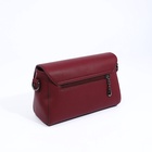 Сумка женская мессенджер на магните, 24×10×15 см, однотонная, бордовая - Фото 7