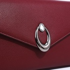 Сумка женская мессенджер на магните, 24×10×15 см, однотонная, бордовая - Фото 6
