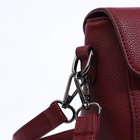 Сумка женская мессенджер на магните, 24×10×15 см, однотонная, бордовая - Фото 5