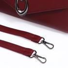 Сумка женская мессенджер на магните, 24×10×15 см, однотонная, бордовая - Фото 4