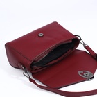 Сумка женская мессенджер на магните, 24×10×15 см, однотонная, бордовая - Фото 3