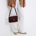 Сумка женская мессенджер на магните, 24×10×15 см, однотонная, бордовая - Фото 2