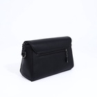 Сумка женская мессенджер на магните, 24×10×15 см, однотонная, чёрная - Фото 7
