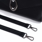 Сумка женская мессенджер на магните, 24×10×15 см, однотонная, чёрная - Фото 5