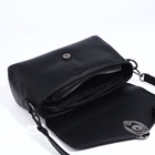 Сумка женская мессенджер на магните, 24×10×15 см, однотонная, чёрная - Фото 3