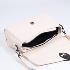 Сумка женская мессенджер на магните, 24×10×15 см, однотонная, белая - Фото 3