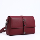 Сумка женская мессенджер на магнитах, 24×10×15 см, бордовая - Фото 4