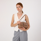 Сумка женская мессенджер на магнитах, 24×10×15 см, бежевая - Фото 2