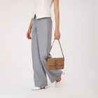 Сумка женская мессенджер на магнитах, 24×10×15 см, бежевая - Фото 10