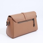 Сумка женская мессенджер на магнитах, 24×10×15 см, бежевая - Фото 4