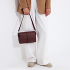 Сумка женская мессенджер на магнитах, 24×10×15 см, пудровая - Фото 12