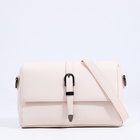 Сумка женская мессенджер на магнитах, 24×10×15 см, белая - Фото 3