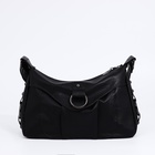 Сумка - мешок женская на молнии, 30×12×21 см, чёрная - Фото 2