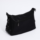 Сумка - мешок женская на молнии, 30×12×21 см, чёрная - Фото 3