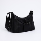 Сумка - мешок женская на молнии, 30×12×21 см, чёрная - Фото 4