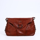 Сумка - мешок женская на молнии, 30×12×21 см, коричневая - Фото 4