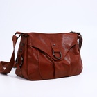 Сумка - мешок женская на молнии, 30×12×21 см, коричневая - Фото 2