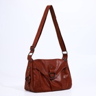 Сумка - мешок женская на молнии, 30×12×21 см, коричневая - Фото 6