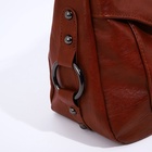 Сумка - мешок женская на молнии, 30×12×21 см, коричневая - Фото 7