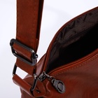 Сумка - мешок женская на молнии, 30×12×21 см, коричневая - Фото 3