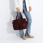 Сумка-тоут на молнии цвет тёмно-красный - фото 22353276